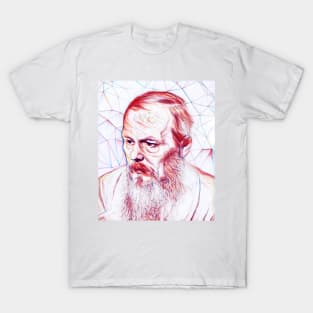 Fyodor Dostoevsky Portrait | Fyodor Dostoevsky Artwork | Line Art T-Shirt